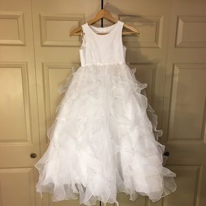 Organza Flower Girl Dress with Ruffled Skirt